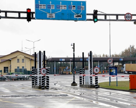 The Lithuania/Belarus border crossing near Šalčininkai, south-eastern Lithuania.