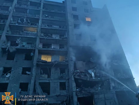 Ukraine’s state emergency services (SES) said 14 people had been killed and 30 injured – including three children – in the attack on the apartment building.
