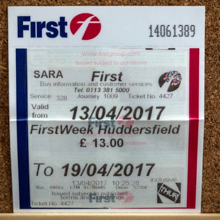Bus ticket to Huddersfield