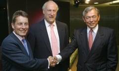 Andy Hornby (left) during a 2008 meeting with Lloyds TSB’s CEO, Eric Daniels, (right) and Lloyds chairman, Sir Victor Blank. 