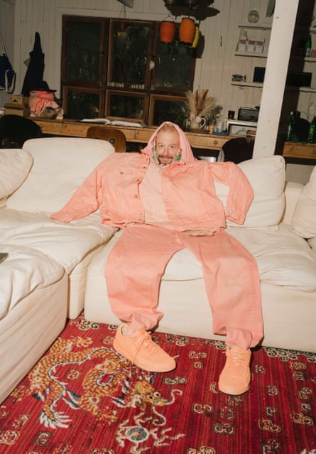 Vernon in his beloved salmon pink.