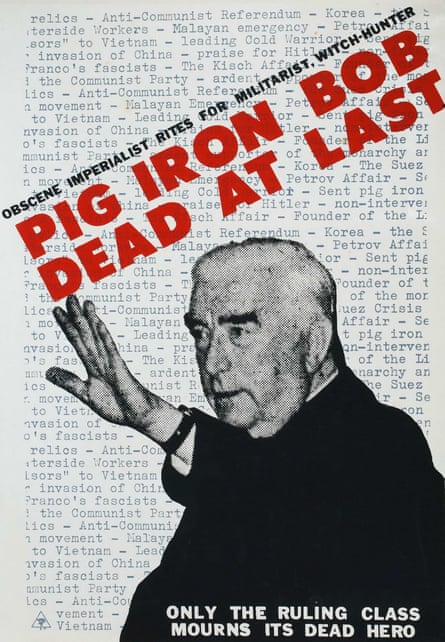 Poster, ‘Pig Iron Bob Dead at last’, screenprint on paper, designed by Chips Mackinolty, Earthworks Poster Collective, Sydney, New South Wales, Australia, 1978