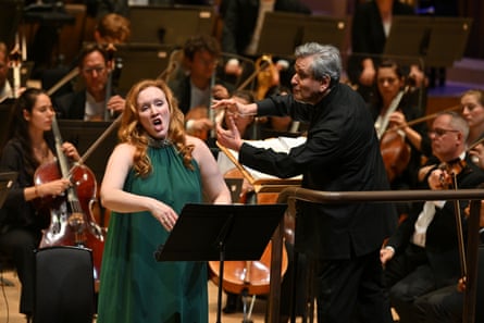 Antonio Pappano with Sara Jakubiak (Isolde) in the LSO’s concert performance of Tristan and Isolde.