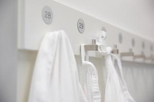Laboratory coats in the laboratory.