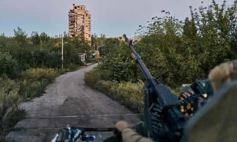 Ukrainian soldier at a position in Avdiivka