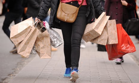 A woman carrying shopping bags