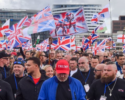 People take part in the ‘Unite the Kingdom’ march in London on Saturday