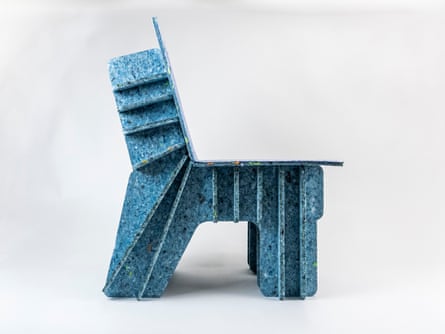 A chair made of Uptex, a board product created by Upparel.