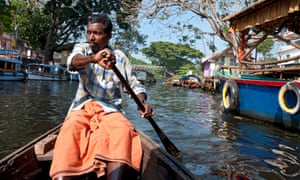 Kayaking in the Alleppey Backwaters, Kerala, India