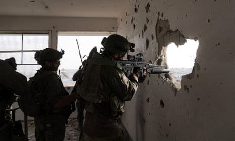 A handout picture released by the Israeli army showing IDF soldiers in the Gaza Strip.