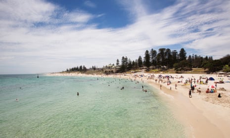 A sunny Summer’s day on the popular Cottesloe beach between Perth and Fremantle in Western Australia.
