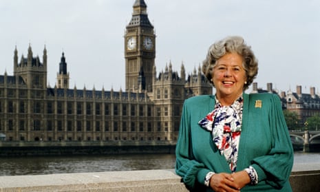 Betty Boothroyd MP, photographed at the House of Commons in 1992, the year she was elected speaker.