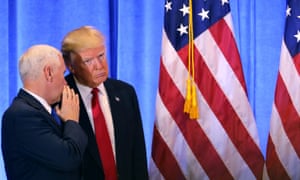 Donald Trump and Mike Pence at a news conference at Trump Tower on Thursday.