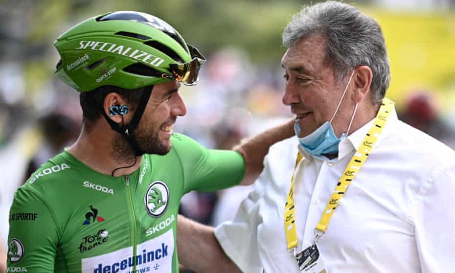 Mark Cavendish with Eddy Merckx