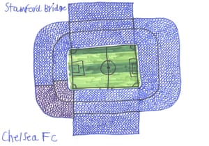 Stamford Bridge / Chelsea FC stadium drawing by Niall Guite.