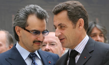Alwaleed with Nicolas Sarkozy in Paris in 2008.