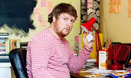 Tim Key photographed in his office at home for the Guardian arts interview, July 2015 in Kentish Town