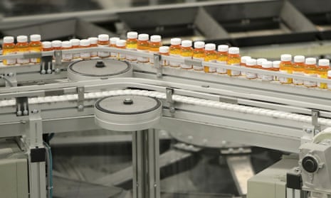 Medicines on a conveyor belt