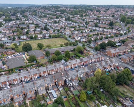 Aerial view of a residential part of Chaddesden, Derby
