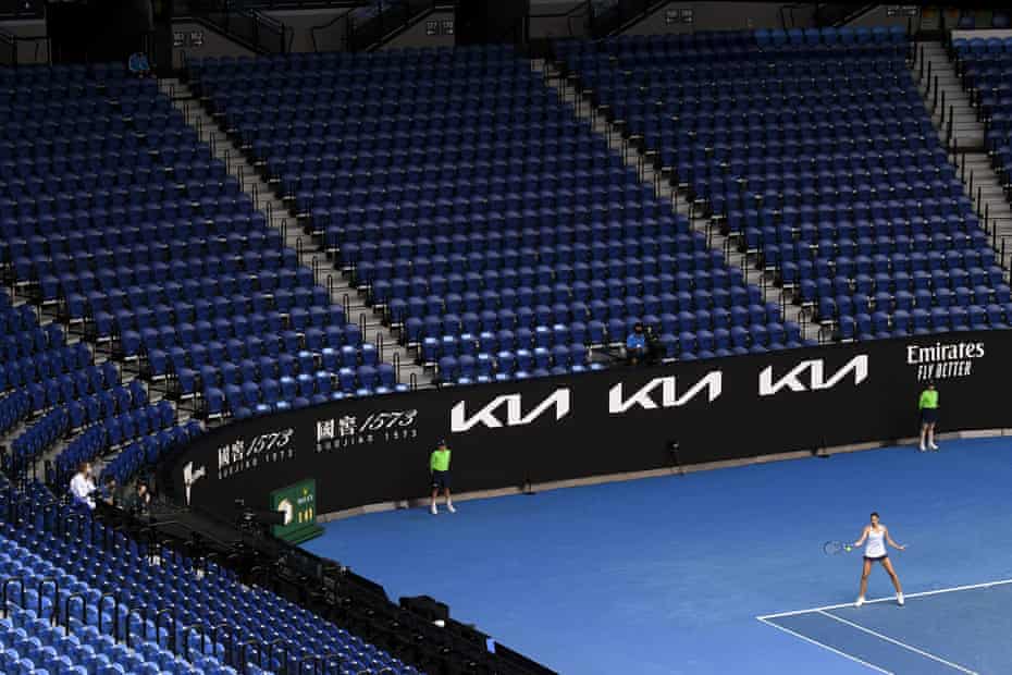 Empty stands at the Australian Open