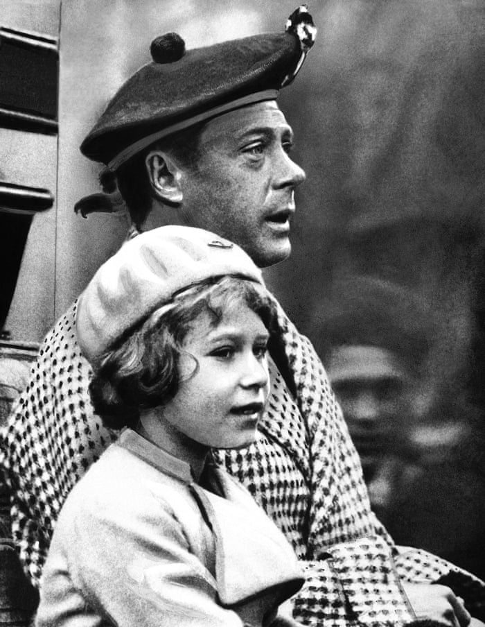 A young Princess Elizabeth with her uncle Edward VIII during a visit to Balmoral, Scotland, 1933.