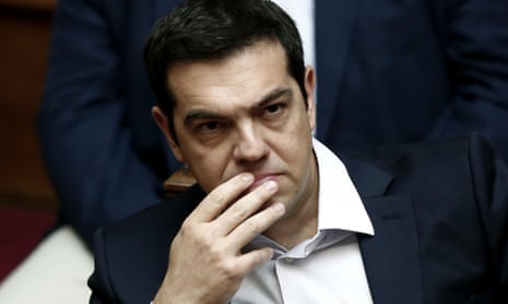 Alexis Tsipras during the extraordinary session of the Greek parliament to decide on the referendum question in Athens on Saturday.