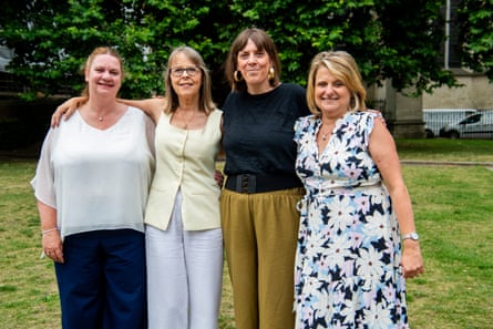 Elaine Newborough, Julie Devey, Jess Phillips and Carole Gould outside.