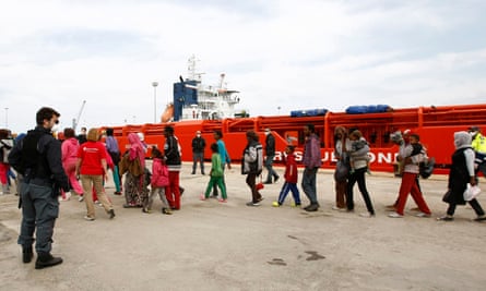 Migrants in Sicily.