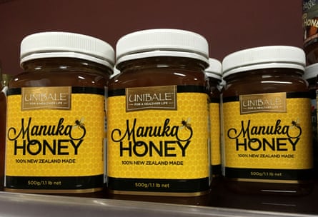Manuka honey products at a supermarket in Beijing, China