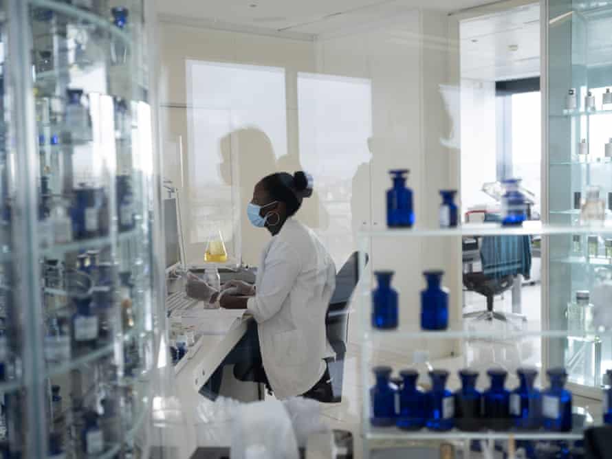 In the Chanel Perfume laboratory in Neuilly-sur-Seine.