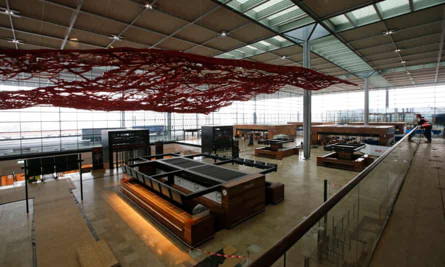 Check-in desks at Berlin’s Brandenburg airport, which was meant to open in 2012 but is still unfinished