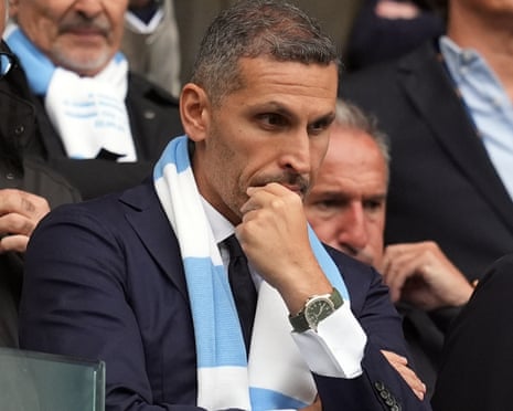 Manchester City chair Khaldoon al-Mubarak in the stands at the Etihad Stadium