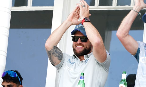 Brendon McCullum celebrates England's stunning run chase against New Zealand