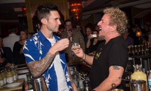 Adam Levine and Sammy Hagar launch Santo Mezquila in West Hollywood, California.