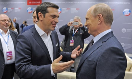 Alexis Tsipras and Vladimir Putin in St Petersburg, June 2015