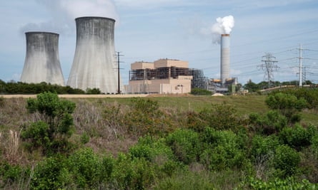 Steam rises from the cooling towers of Duke Energy’s coal-fired power plant in Crystal River, Florida.