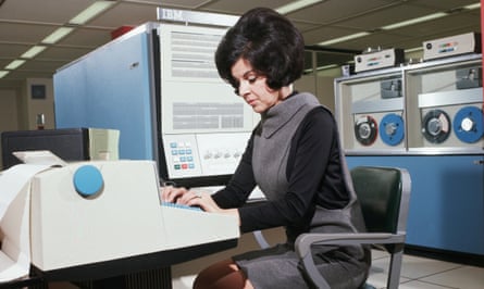 Computer Operator Using IBM 360 Computer 1969 Somerville, New Jersey, USA