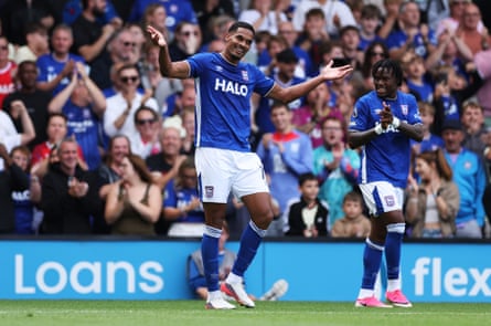 Emersonn celebrates scoring Ipswich’s first goal against Sunderland