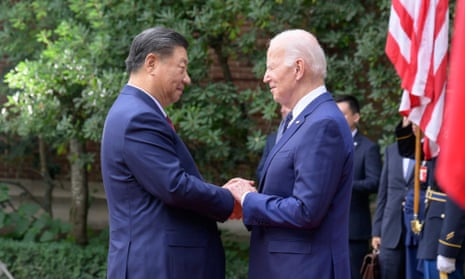 The Chinese president receives a warm welcome from Joe Biden.