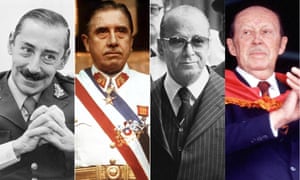 The dictators, from left: Jorge Videla of Argentina, Augusto Pinochet of Chile, João Figueiredo of Brazil and Alfredo Stroessner of Paraguay.