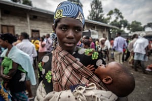 Gentille, 25, fled her village in the north of the city with her three children