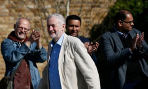 Jeremy Corbyn arrives for an election campaign poster launch in London