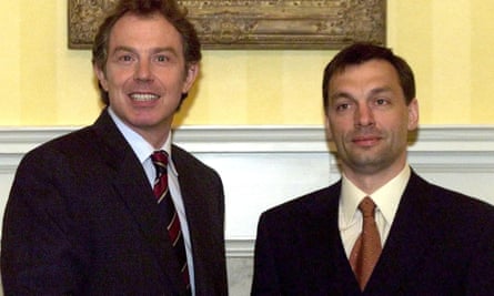 Tony Blair with Viktor Orbán in 1998