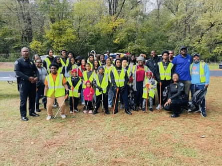 Community cleanup with Jackson police department and city’s high-risk youth.