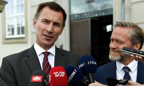 Jeremy Hunt and his Danish counterpart Anders Samuelsen on 15 August.