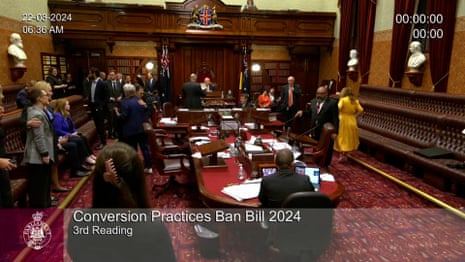 The moment New South Wales banned gay conversion practices – video