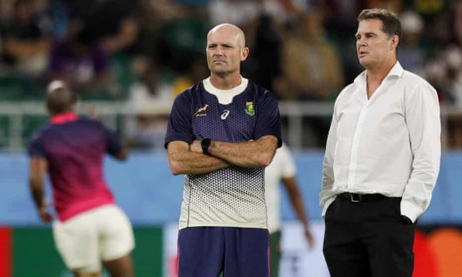 Rassie Erasmus (right) and Jacques Nienaber helped lead South Africa to glory at the 2019 Rugby World Cup.