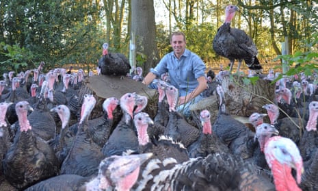 Steve Childerhouse on his Norfolk farm before 11,000 of his turkeys were wiped out.