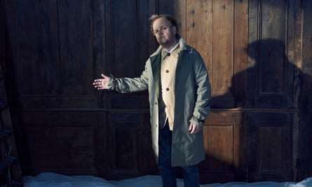 Scene stealer: Toby Jones wears mac by Garbstore from couvertureandthegarbstore.com; jacket by universalworks.co.uk and shirt by oliverspencer.co.uk.