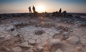 A fireplace at the dig in the Black Desert, Jordan, where the earliest bread was found.